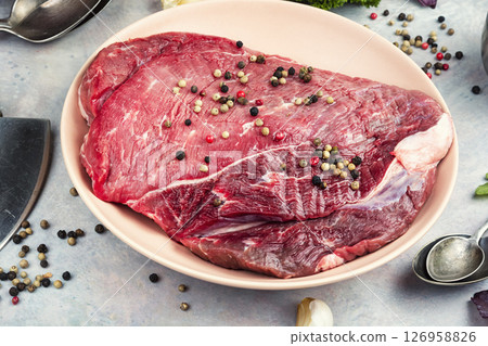 Cooking beef meat fillets. 126958826