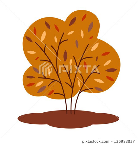 Autumn tree with yellowed leaves clip art illustration Autumn tree with yellowed leaves clip art illustration 126958837