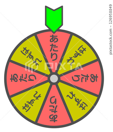 A lottery that spins at events to select winning and losing tickets 126958849