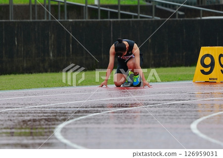 Track and field competition: long jump 126959031