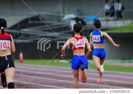 Track and field competition: long jump 126959033
