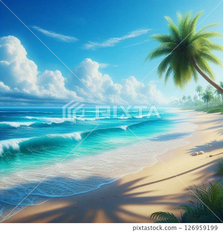 夏日海邊沙灘 夏日海邊沙灘 126959199