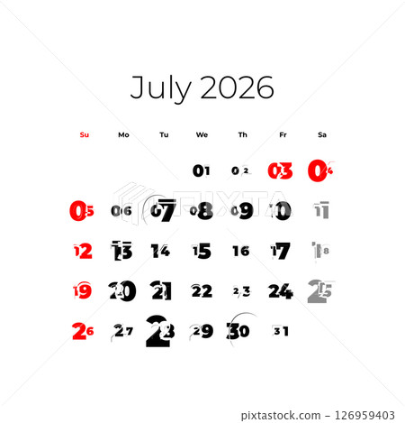 July 2026 calendar for USA 126959403