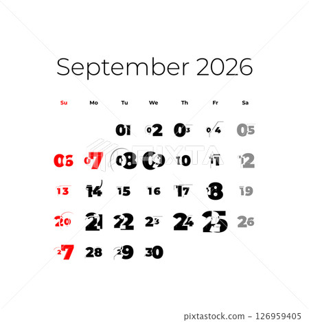 Septeber 2026 calendar for USA Septeber 2026 calendar for USA 126959405
