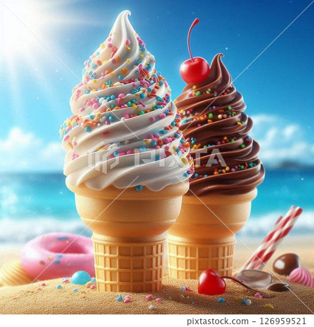 Soft serve ice cream 126959521