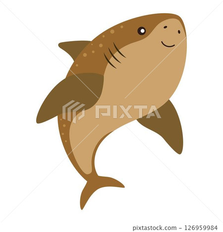 cute shark in flat style 126959984
