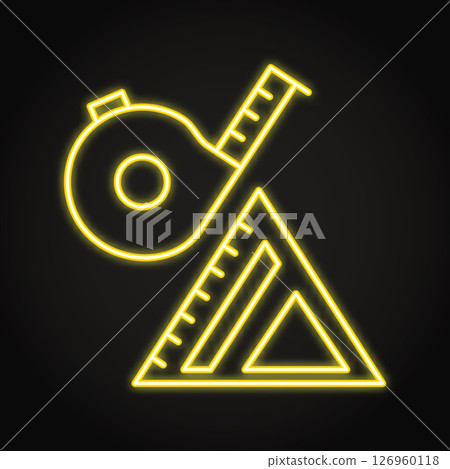 Measurement tools neon line icon Measurement tools neon line icon 126960118