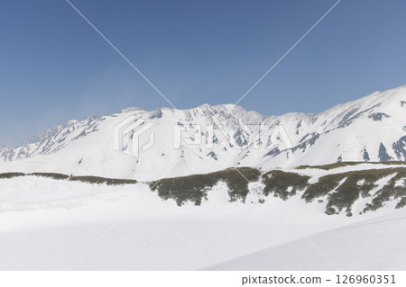 Snowy mountains on a sunny day in winter 126960351