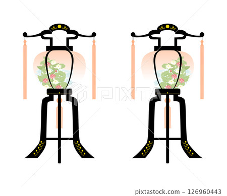 Illustration of Bon Festival lanterns 126960443