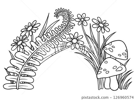 mushroom, flower, vector 126960574