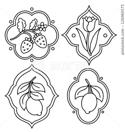 flower, vector, ribbon 126960575