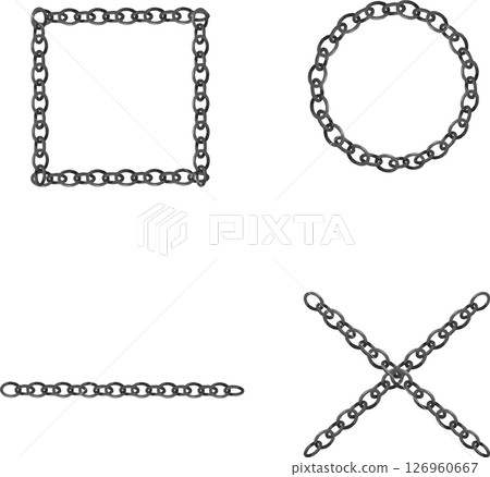 Silver chain symbol icon set Silver chain symbol icon set 126960667