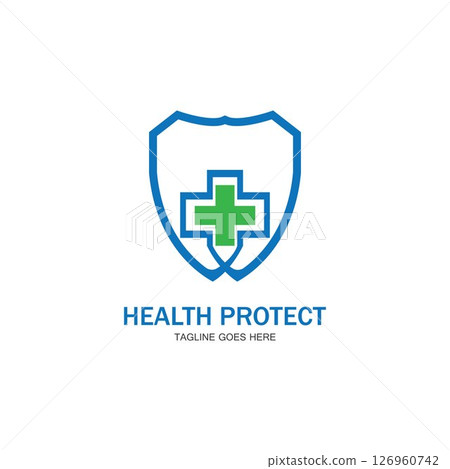 health protection with shield logo design vector template for medical or insurance company-vector health protection with shield logo design vector template for medical or insurance company-vector 126960742