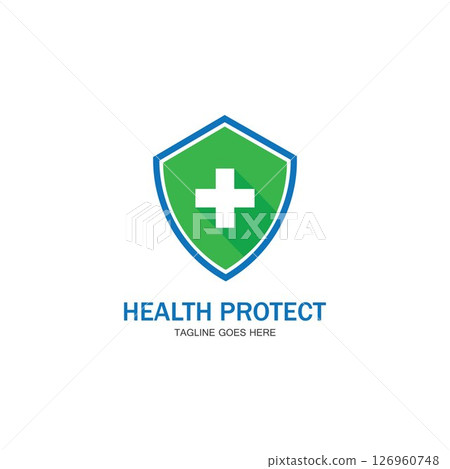 health protection with shield logo design vector template for medical or insurance company-vector health protection with shield logo design vector template for medical or insurance company-vector 126960748