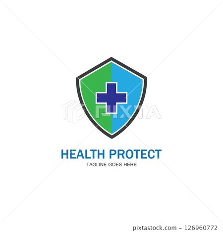 health protection with shield logo design vector template for medical or insurance company-vector health protection with shield logo design vector template for medical or insurance company-vector 126960772
