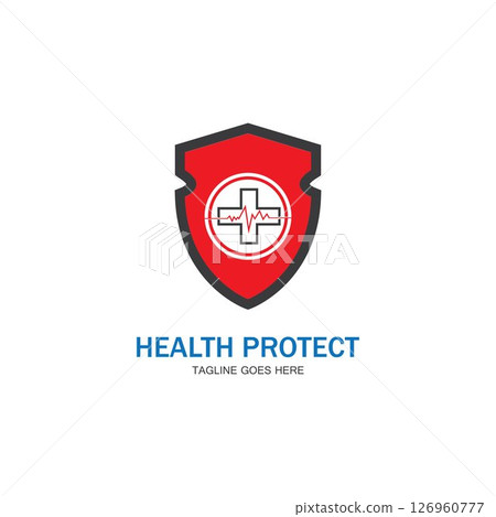 health protection with shield logo design vector template for medical or insurance company-vector health protection with shield logo design vector template for medical or insurance company-vector 126960777