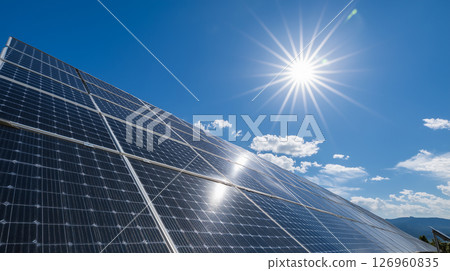 Solar panels harnessing sunlight for clean energy 126960835