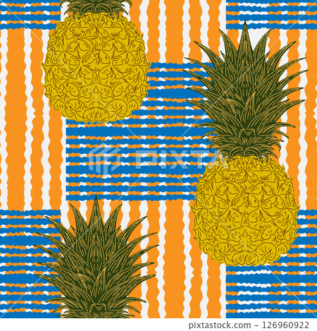 vector seamless pattern with pineapples 126960922