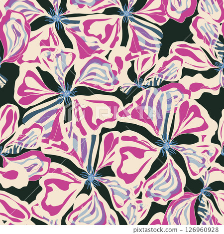 tropical seamless pattern with flowers tropical seamless pattern with flowers 126960928