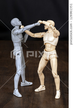 Ta Then Kham Fak (Old Monk Holds Scabbard) Figurines, 6 of 15 Standard Mae Mai Muay Thai Techniques. 126961351