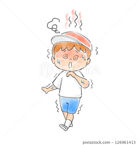 即將因中暑而暈倒的孩子 126961413