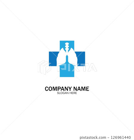lung health and care logo template,emblem,design concept,creative symbol,icon,vector illustration. 126961440