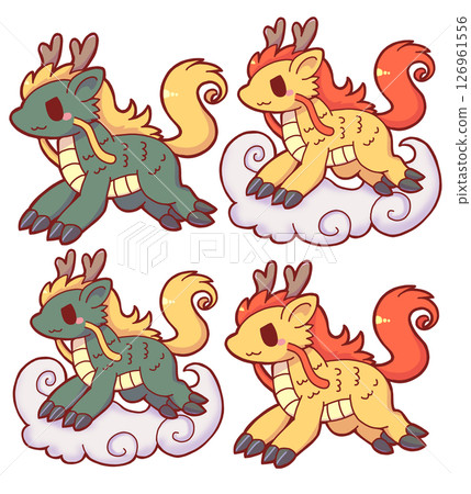 Chinese Mythology Kirin Set 126961556