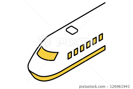 Transportation icon, simple and cute isometric line icon of high speed train (front) 126961941