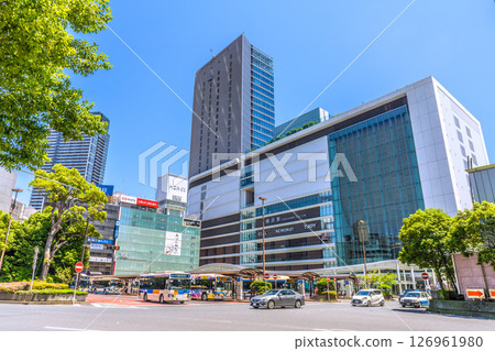 Yokohama cityscape of Japan Overlooking Yokohama Station and JR Yokohama Tower 126961980