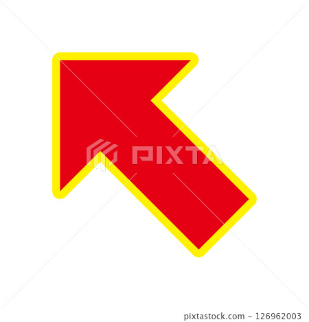 Simple red arrow on white background Simple red arrow on white background 126962003