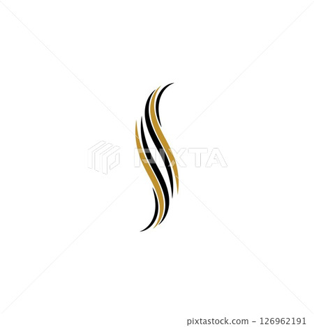 hair wave logo vector icon template - Vector 126962191