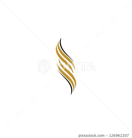 hair wave logo vector icon template - Vector hair wave logo vector icon template - Vector 126962207