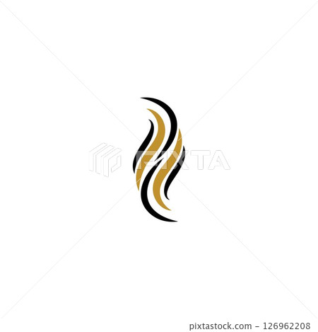 hair wave logo vector icon template - Vector hair wave logo vector icon template - Vector 126962208