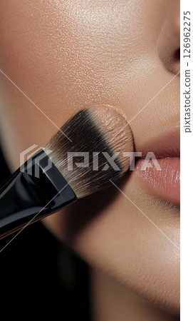 Applying foundation in makeup 126962275