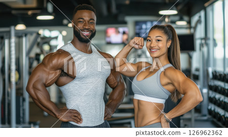 Gym buddies striking a pose 126962362