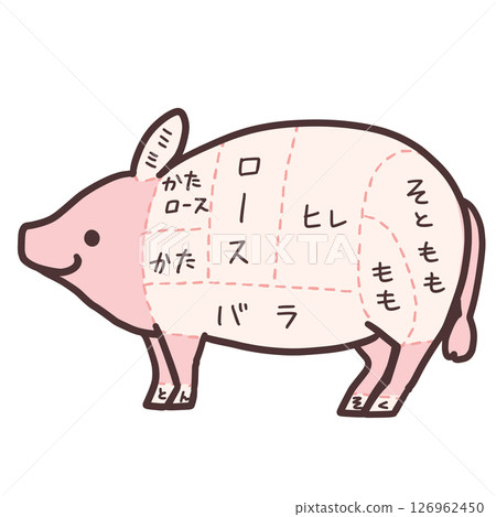 Illustration of pork parts 126962450