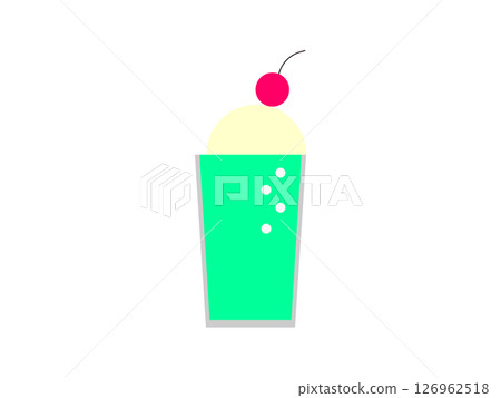 甜瓜奶油蘇打水圖示插圖 甜瓜奶油蘇打水圖示插圖 126962518