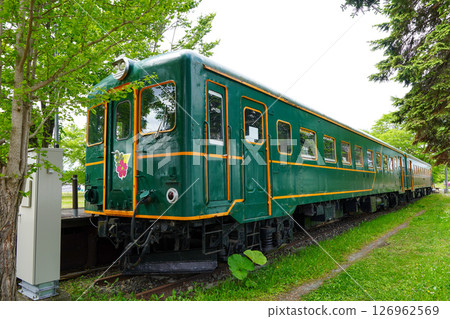 A preserved vehicle (Kiha 22 diesel railcar) at Okoppe Roadside Station A preserved vehicle (Kiha 22 diesel railcar) at Okoppe Roadside Station 126962569
