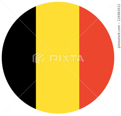 Round belgium flag isolated in circle. Round belgium flag isolated in circle. 126962612