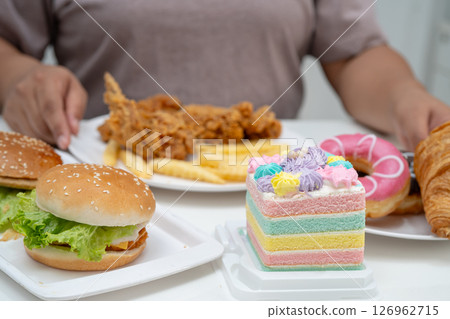Junk food no good health eating for diet. 126962715