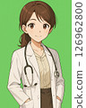 綠幕動漫風格女醫生 126962800