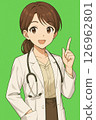 綠幕動漫風格女醫生 126962801