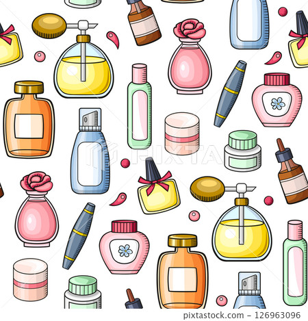 Make up and perfume seamless pattern. 126963096