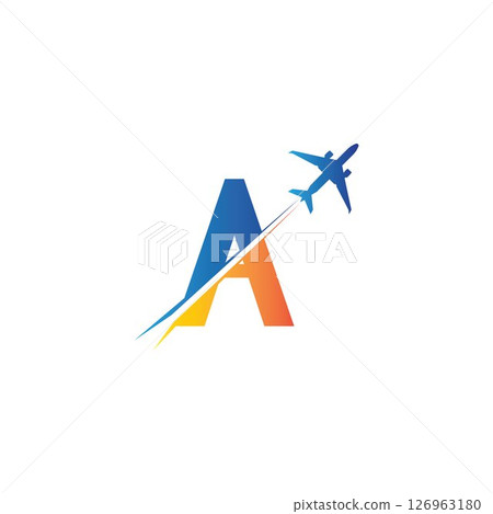 letter A Air travel logo design template-vector 126963180