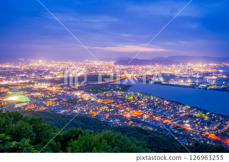 Night view from Shishi no Reigan Observatory, Yashima, Kagawa Prefecture Night view from Shishi no Reigan Observatory, Yashima, Kagawa Prefecture 126963255