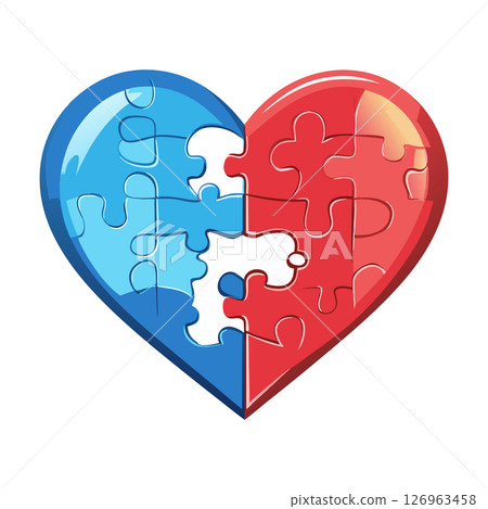 Two Hearts One Puzzle Love Unity 126963458