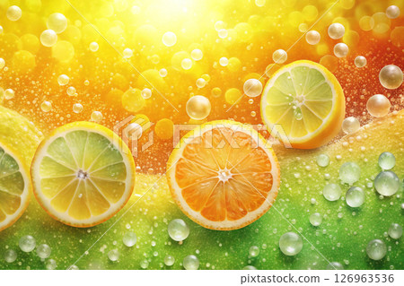 bubbles of lime in water 126963536