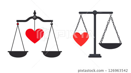 Love Justice Balancing Scales Heart Symbol Equality Fairness Love Justice Balancing Scales Heart Symbol Equality Fairness 126963542