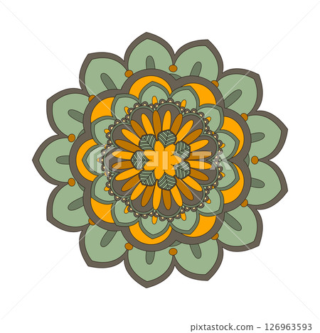 Mandala vector design element round ornament decoration. Mandala vector design element round ornament decoration. 126963593