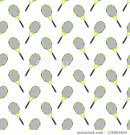 Sports pattern with tennis racket in flat design style. Sports pattern with tennis racket in flat design style. 126963604